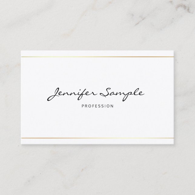 Carte De Visite Script simple élégant professionnel écrit à la mai (Devant)