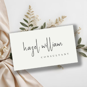 Carte De Visite Script simple et simple minimaliste moderne noir e