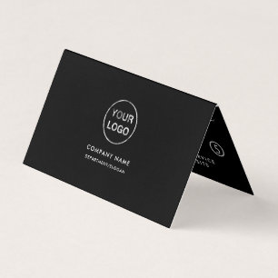 Carte De Visite Script simple - Logo, noir & blanc double fidélité