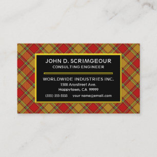 Carte De Visite Scrymgeour de clan écossais Tartan Plaid