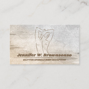 Carte De Visite Sculpture Corporelle Aquarelle Bois