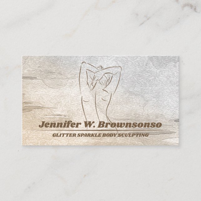 Carte De Visite Sculpture Corporelle Aquarelle Bois (Devant)