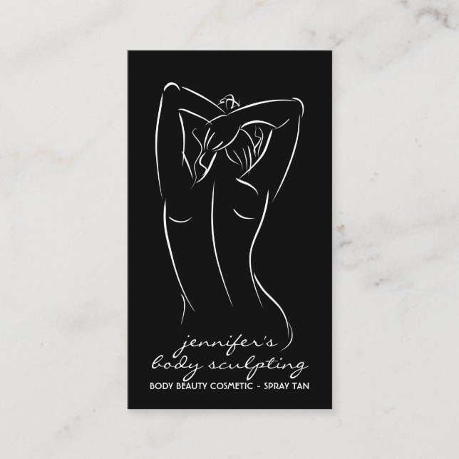 Carte De Visite Sculpture du corps noir Contouring Massage (Devant)