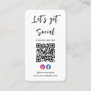 Carte De Visite Se Connecter Avec Nous Instagram Facebook Qr Code