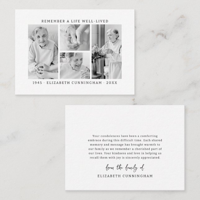 Carte De Visite Se souvenir d'une vie moderne simple 4 photo Colla (Devant / Derrière)