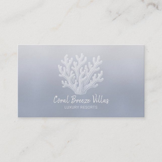 Carte De Visite Sea Coral Silhouette | Blue Pearl  (Devant)