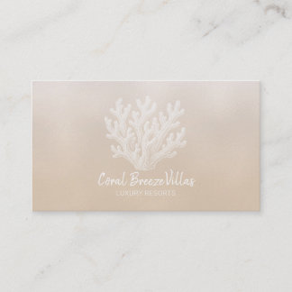 Carte De Visite Sea Coral Silhouette | Lt Sand Pearl Business Card