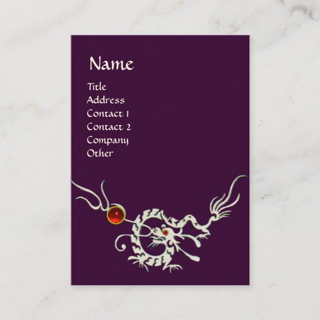 Carte De Visite SEA DRAGON 2 RUBY MONOGRAM blanc rouge violet (Devant)