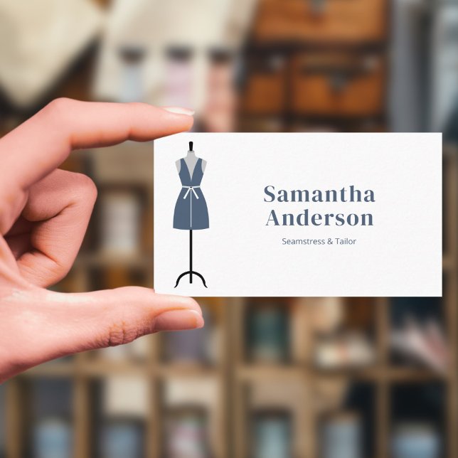Carte De Visite Seamstress - Sur mesure - Simple (Seamstress - Tailor - Simple Business Card)