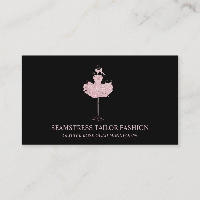 Carte De Visite SEAMSTRESS TAILOR MANNEQUIN or Rose (Devant)