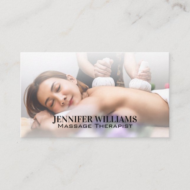 Carte De Visite Séance de massage | Femme au Spa (Devant)