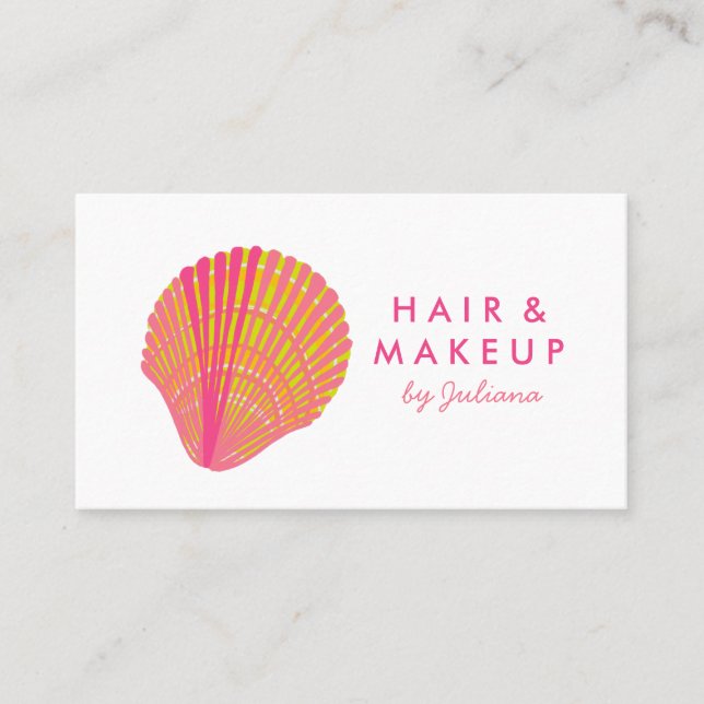 Carte De Visite Seashell Beach Chic Elegant Rose (Devant)