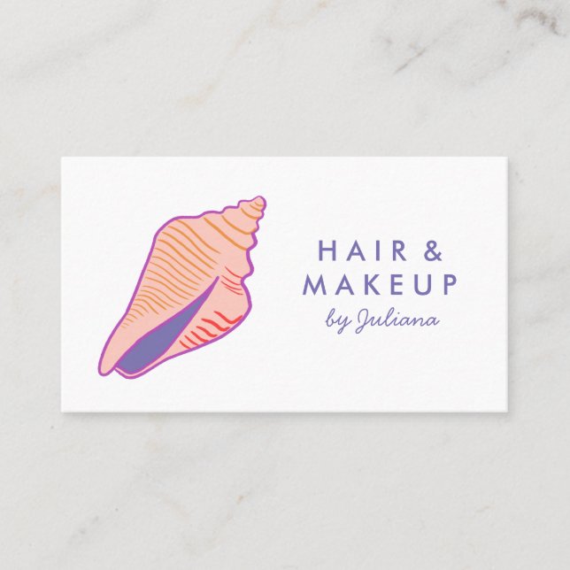 Carte De Visite Seashell Beach Chic Élégant violet rose (Devant)