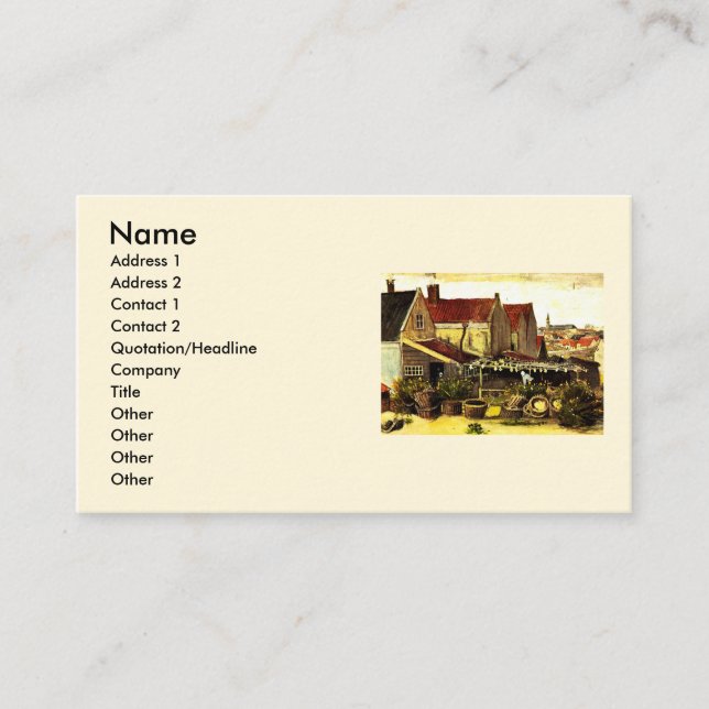 Carte De Visite Séchage de poissons par Vincent van Gogh (Devant)