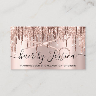 Carte De Visite Sèche-cheveux Styliste Ciseaux Roses Lux