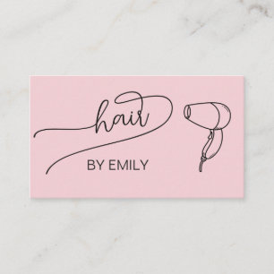 Carte De Visite Sèche-cheveux Typographie mignonne Rose poudré