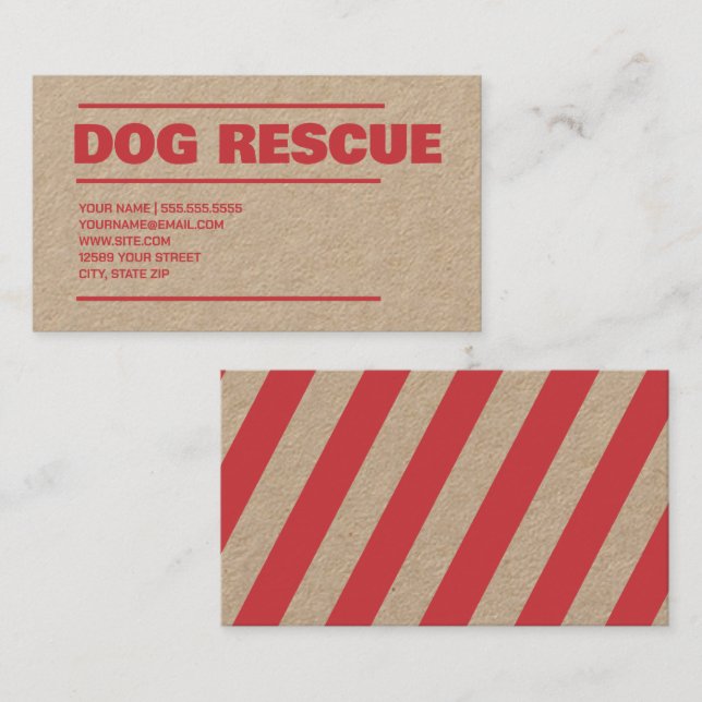 Carte De Visite Secourt de chien (Devant / Derrière)