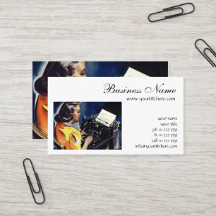 Carte De Visite Secrétaire de direction vintage dactylographiant u