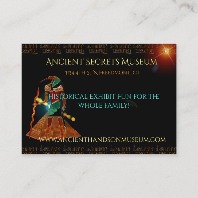 Carte De Visite Secrets anciens THOTH 3D Egyptian Scifi MUSEUM (Devant)
