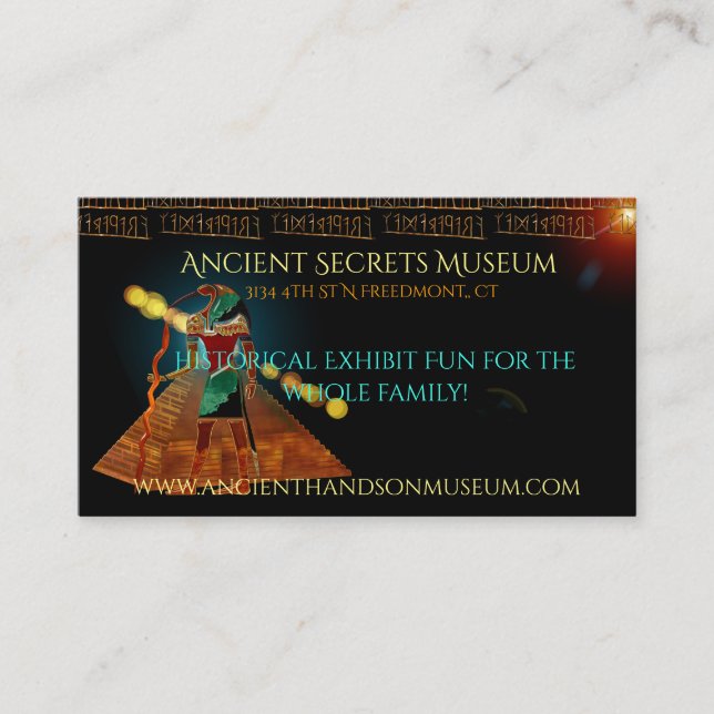 Carte De Visite Secrets anciens THOTH 3D Egyptian Scifi MUSEUM (Devant)