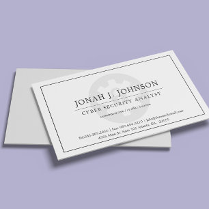 Carte De Visite Sécurité de réseau Style minimal BW
