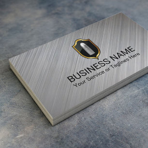 Carte De Visite Sécurité du videur de garde du corps Argent de bal