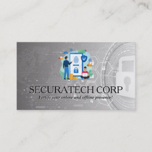 Carte De Visite Sécurité en ligne Technologie moderne