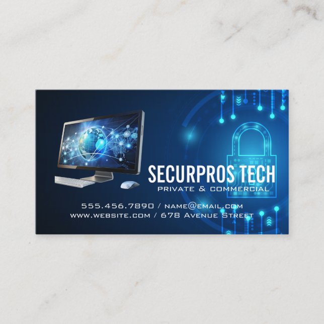 Carte De Visite Sécurité numérique | Cyber Tech | IA (Devant)