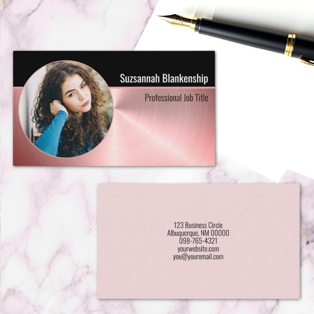 Carte De Visite Sécurité personnelle professionnelle Photo personn (Custom round photo business card template front and back)