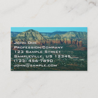 Carte De Visite Sedona et Coffee Pot Rock d'en haut