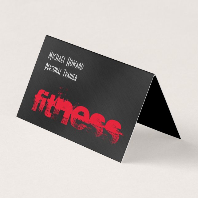 Carte De Visite Séduisant unique Black Grey Red Personal Trainer (Devant)