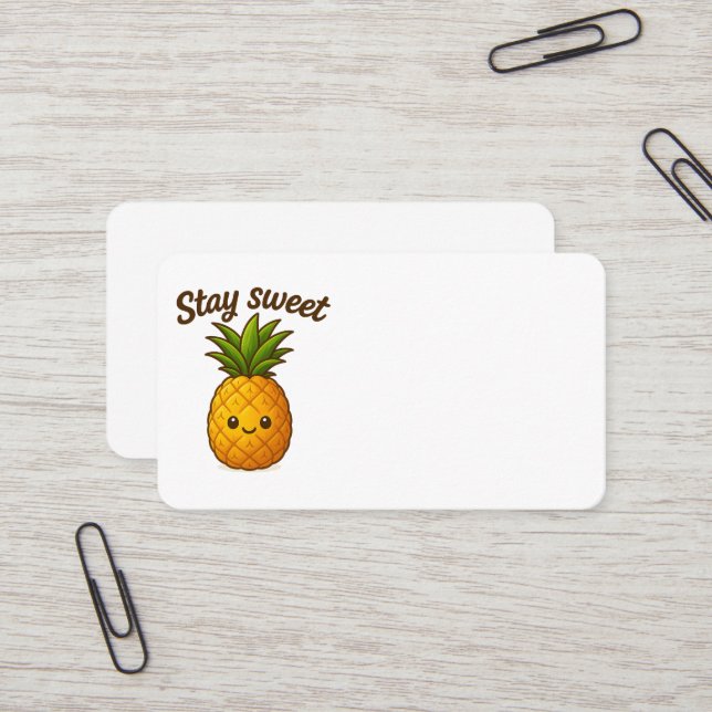 Carte De Visite Séjour sucré - Ananas mignon (Devant/Arrière en situation)