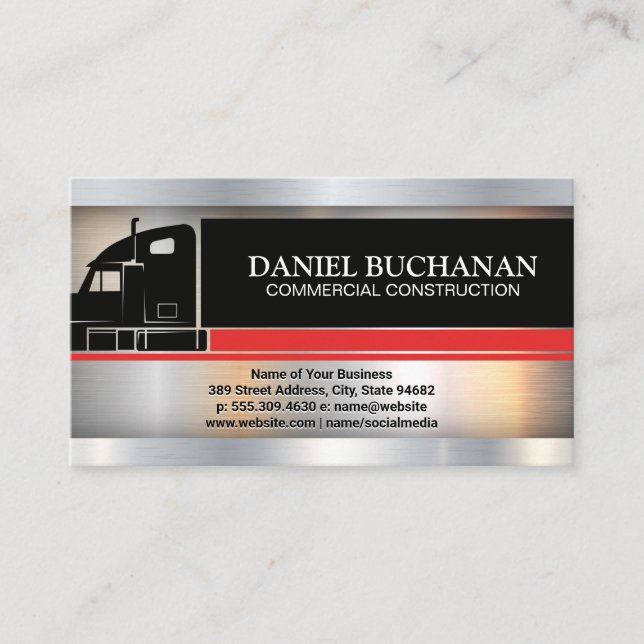 Carte De Visite Semi-camion | Logistique | Métallurgique (Devant)