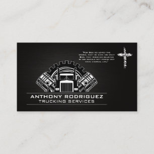 Carte De Visite Semi-camions engrenages et pistons   Croix