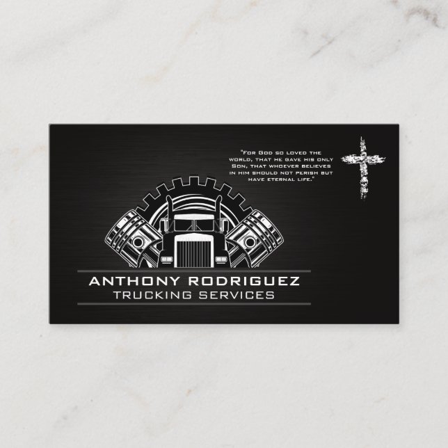 Carte De Visite Semi-camions engrenages et pistons | Croix (Devant)
