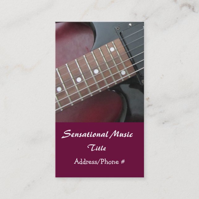 Carte de visite sensationnelle de guitares électri (Devant)
