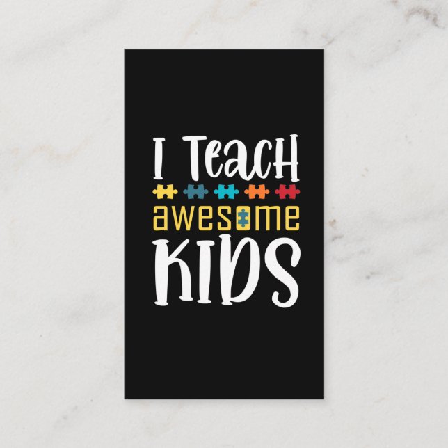 Carte De Visite Sensibilisation sur l'autisme de casse-tête des en (Devant)