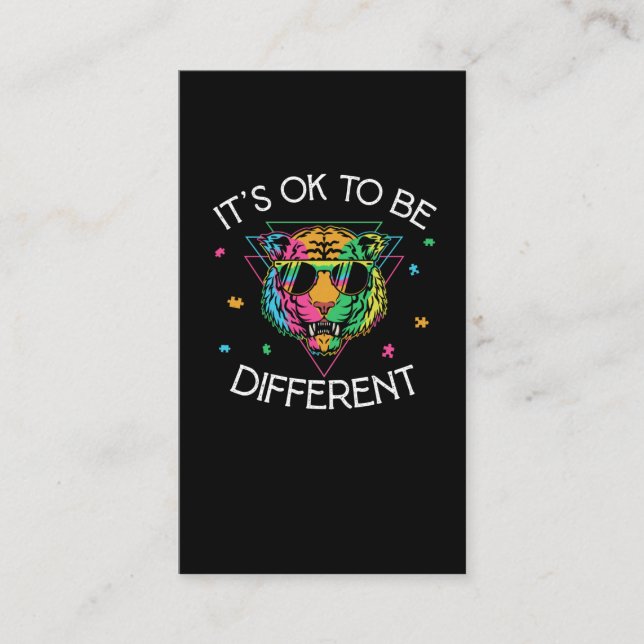 Carte De Visite sensibilisation sur l'autisme Garçons Filles Tigre (Devant)