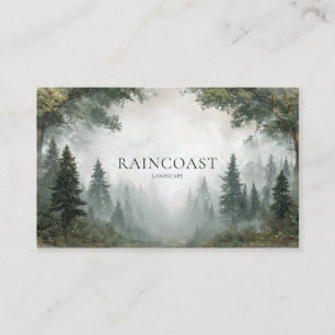 Carte De Visite Sentier Brumeux Atmosphérique en Forêt