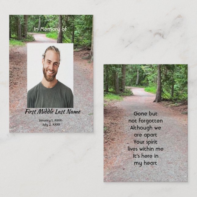 Carte De Visite Sentier de randonnée du Keepsake Memorial en forêt (Devant / Derrière)