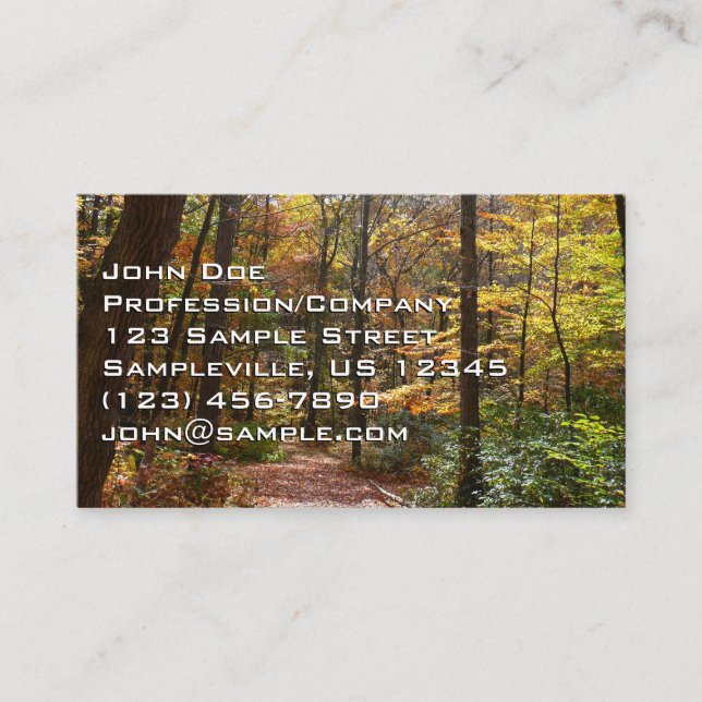 Carte De Visite Sentier ensoleillé d'automne à Laurel Hill State P (Devant)
