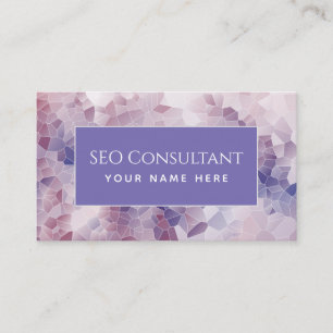 Carte De Visite SEO Consultant Pink Purple Mosaic Motif Moderne
