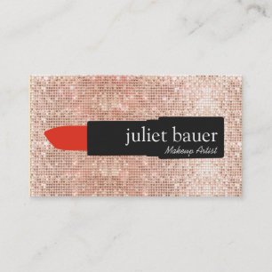 Carte De Visite Séquence d'or rose Maquillage moderne Artiste Lips