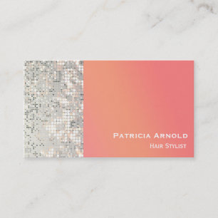 Carte de visite Sequins Glitter Glam Sunset Orange