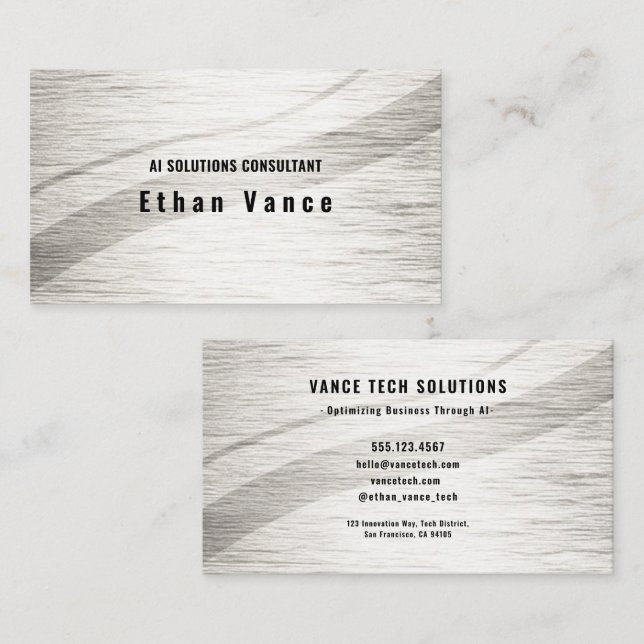 Carte De Visite Serene Ripple Silver  (Devant / Derrière)