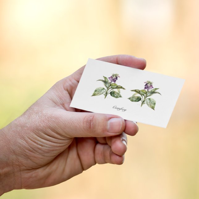Carte De Visite Serene Watercolor Comfrey, personnalisée (Créateur téléchargé)