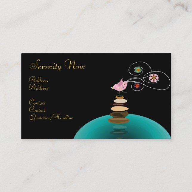 Carte de visite, Sérénité maintenant (Devant)