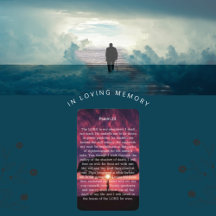 SERENITY Psaume 23 Sunset Memorial Prayer Card