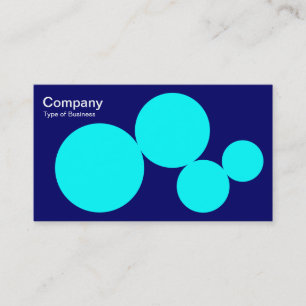 Carte De Visite Série Cercle - Cyan sur Bleu marine foncé