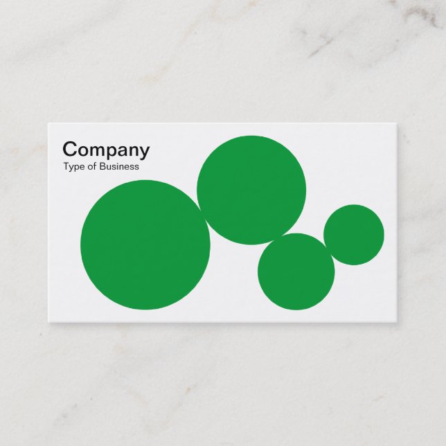 Carte De Visite Série circulaire - Vert herbe sur blanc (Devant)